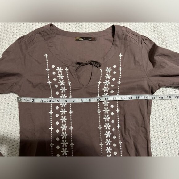 Prana‎ Embroidered Drawstring Waist Cotton Tunic Top XSmall - Picture 4 of 9